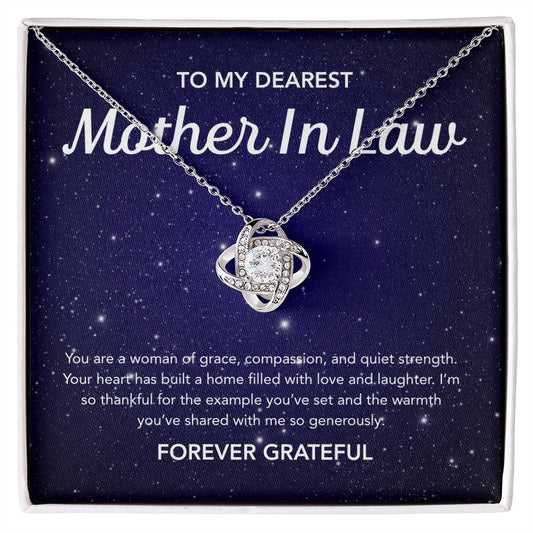 For my Mother in Law - Love Knot Necklace - Night Stars