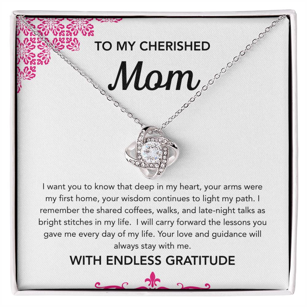 To Mom - Love Knot Necklace - Ornament