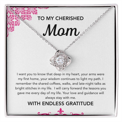 To Mom - Love Knot Necklace - Ornament