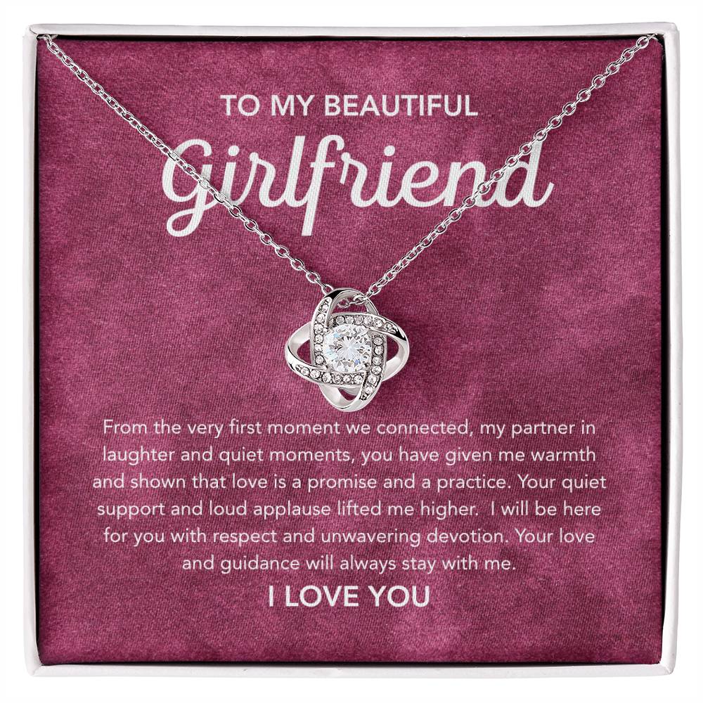 To My Girlfriend - Love Knot Necklace - Velvet Pattern