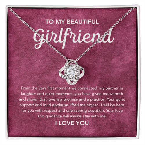 To My Girlfriend - Love Knot Necklace - Velvet Pattern