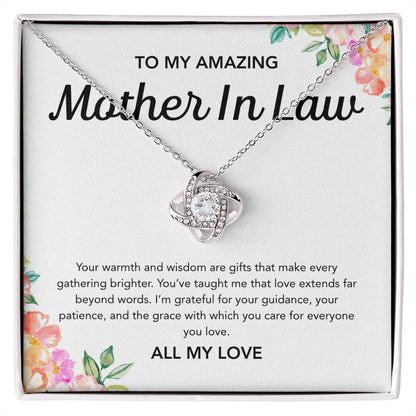 For my Mother in Law - Love Knot Necklace - Flowers