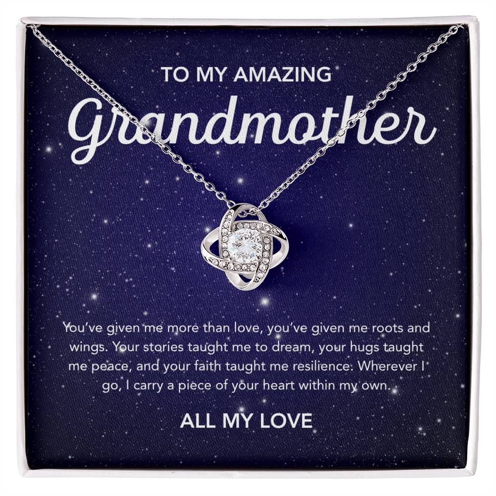 To my Grandmother - Love Knot Necklace - Night Stars