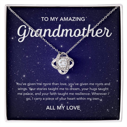 To my Grandmother - Love Knot Necklace - Night Stars