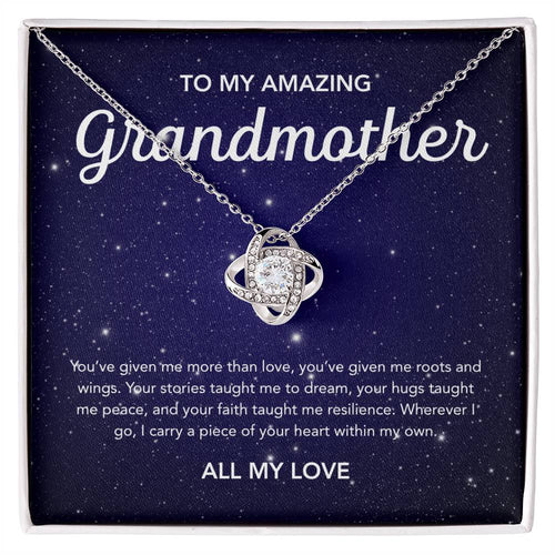 To my Grandmother - Love Knot Necklace - Night Stars