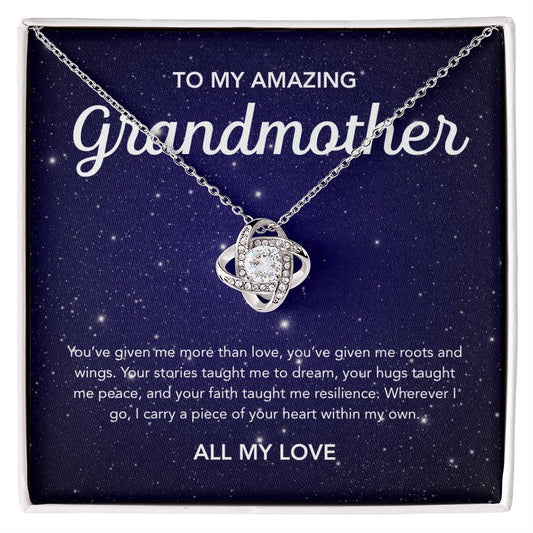 To my Grandmother - Love Knot Necklace - Night Stars