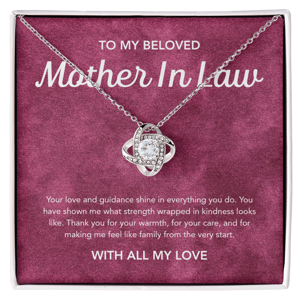For my Mother in Law - Love Knot Necklace - Velvet Pattern