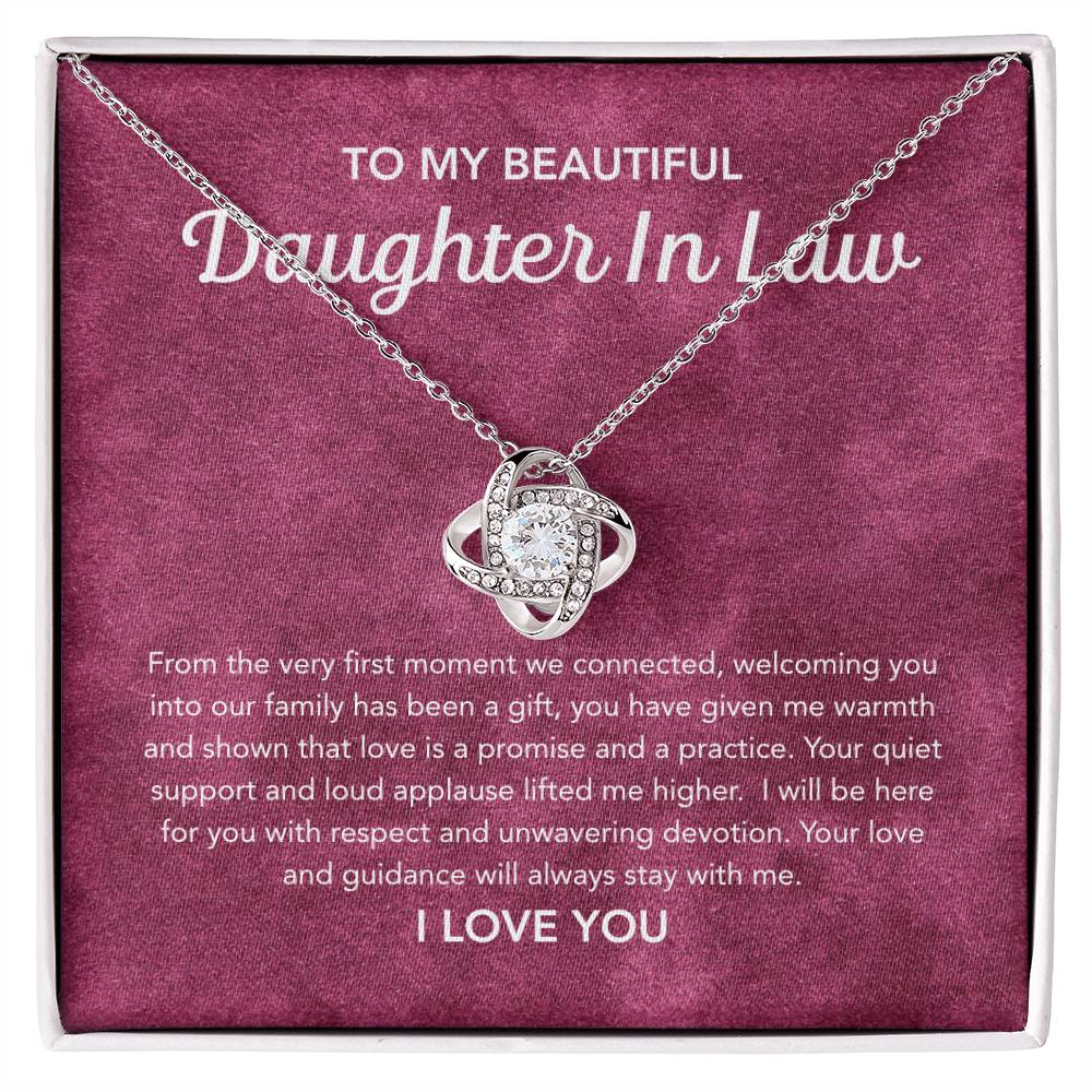 To my Daughter in Law - Love Knot Necklace - Velvet Pattern