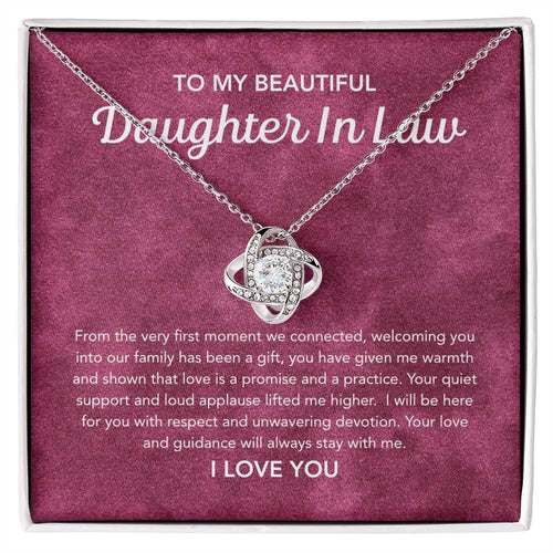 To my Daughter in Law - Love Knot Necklace - Velvet Pattern