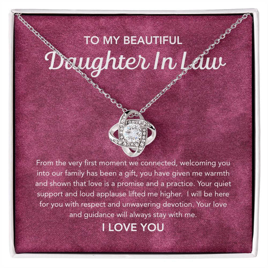 To my Daughter in Law - Love Knot Necklace - Velvet Pattern