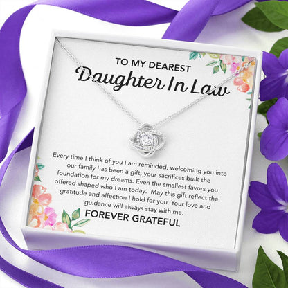 To my Daughter in Law - Love Knot Necklace - Flowers