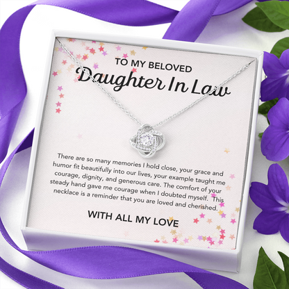 To my Daughter in Law - Love Knot Necklace - Stars