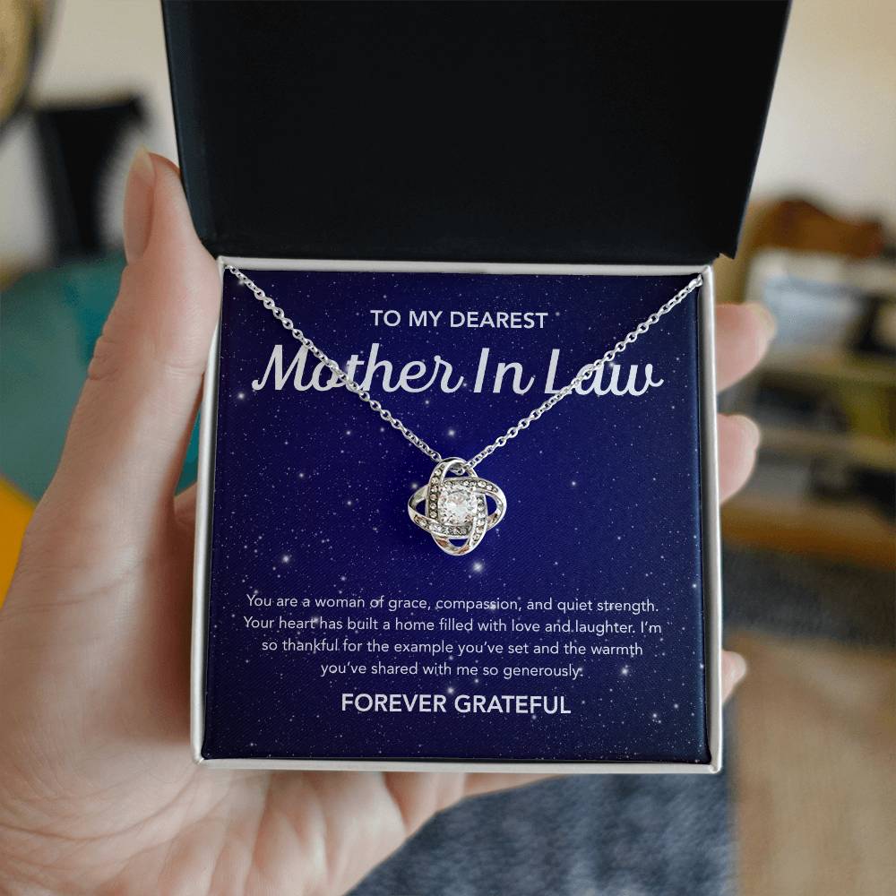 For my Mother in Law - Love Knot Necklace - Night Stars