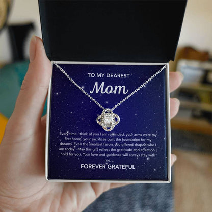 To Mom - Love Knot Necklace - Night Stars