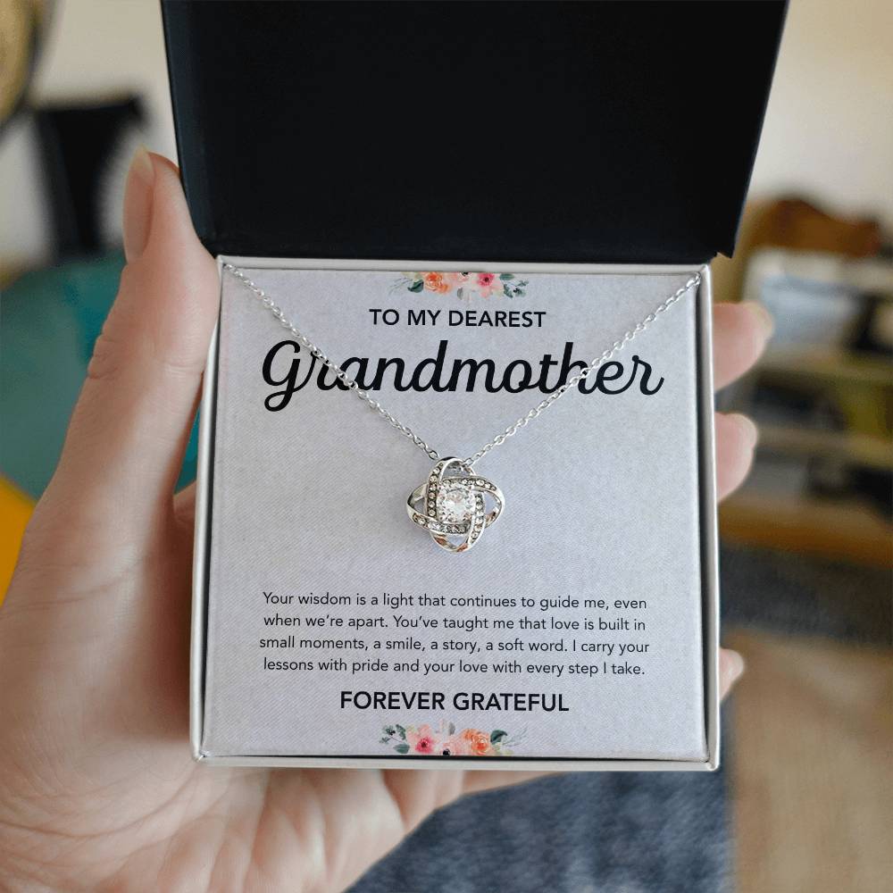 To my Grandmother - Love Knot Necklace - Flowers