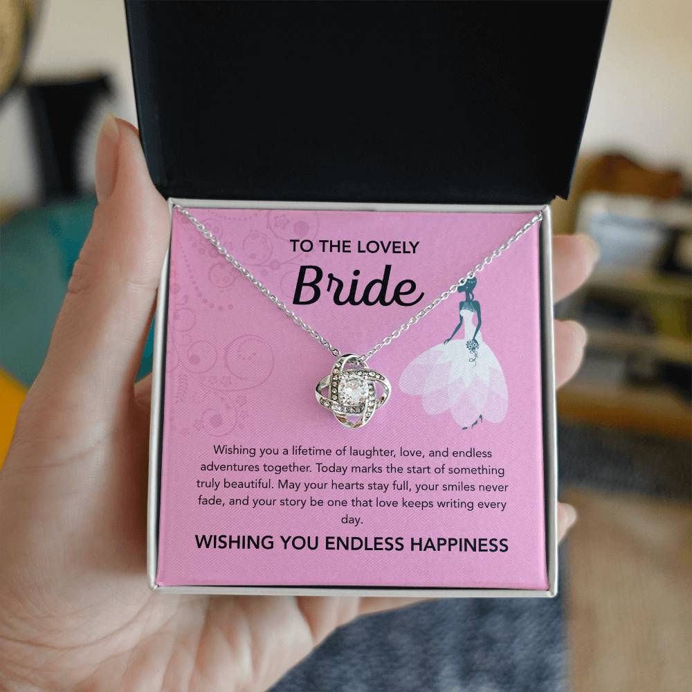 To my Bride - Love Knot necklace - Pink