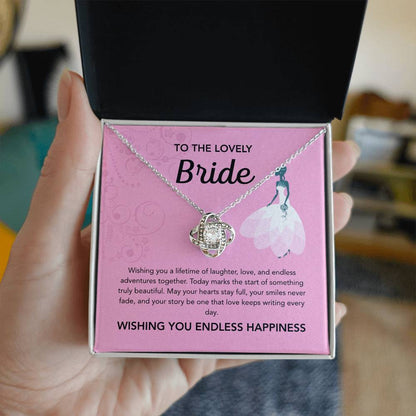To my Bride - Love Knot necklace - Pink
