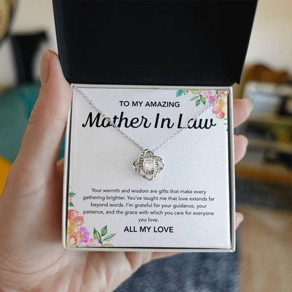For my Mother in Law - Love Knot Necklace - Flowers