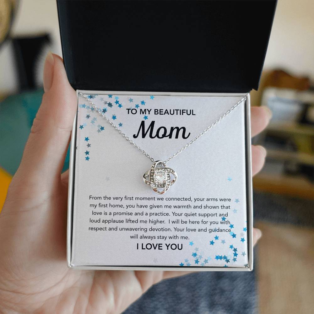 To Mom - Love Knot Necklace - Stars