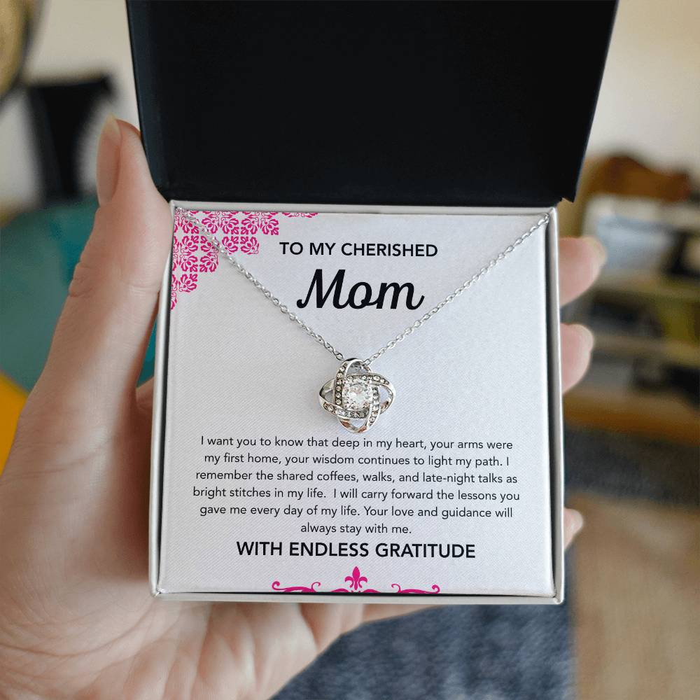 To Mom - Love Knot Necklace - Ornament