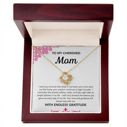 To Mom - Love Knot Necklace - Ornament