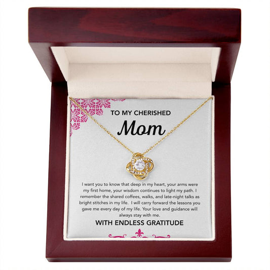 To Mom - Love Knot Necklace - Ornament