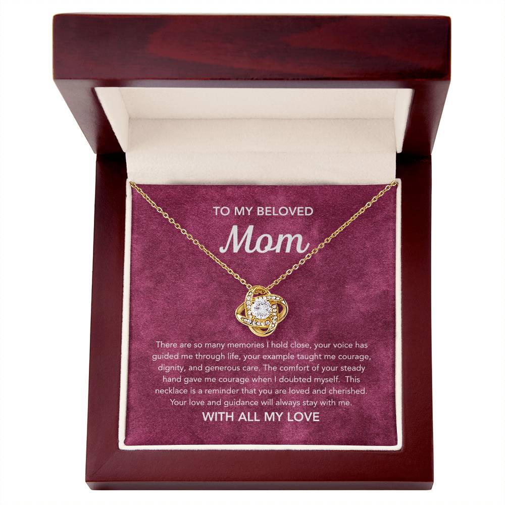 To Mom - Love Knot Necklace - Velvet Pattern