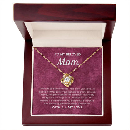 To Mom - Love Knot Necklace - Velvet Pattern