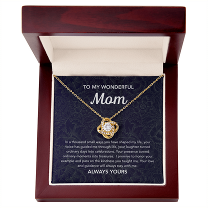 To Mom - Love Knot Necklace - Damsak