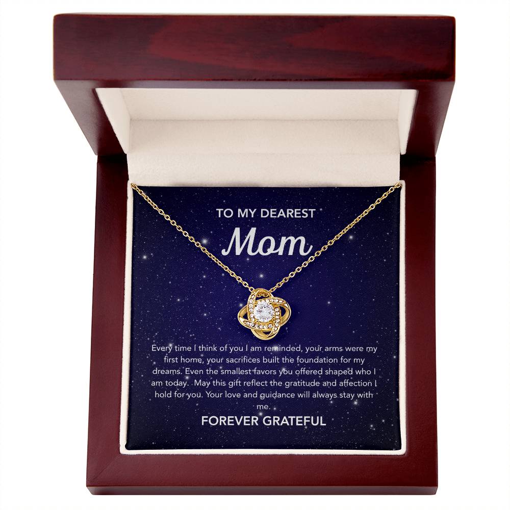 To Mom - Love Knot Necklace - Night Stars