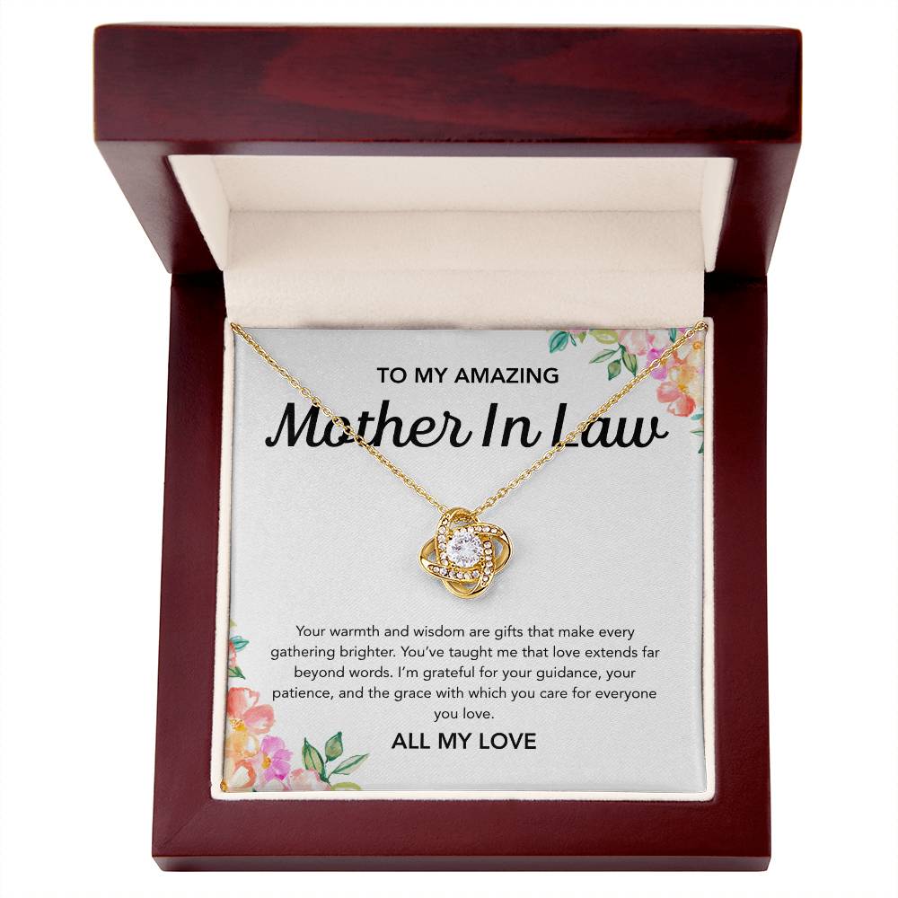 For my Mother in Law - Love Knot Necklace - Flowers