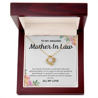 For my Mother in Law - Love Knot Necklace - Flowers