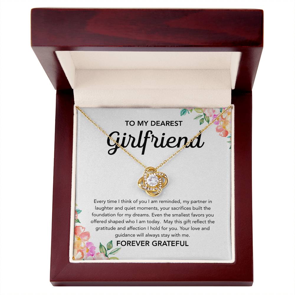 To My Girlfriend - Love Knot Necklace - Flowers