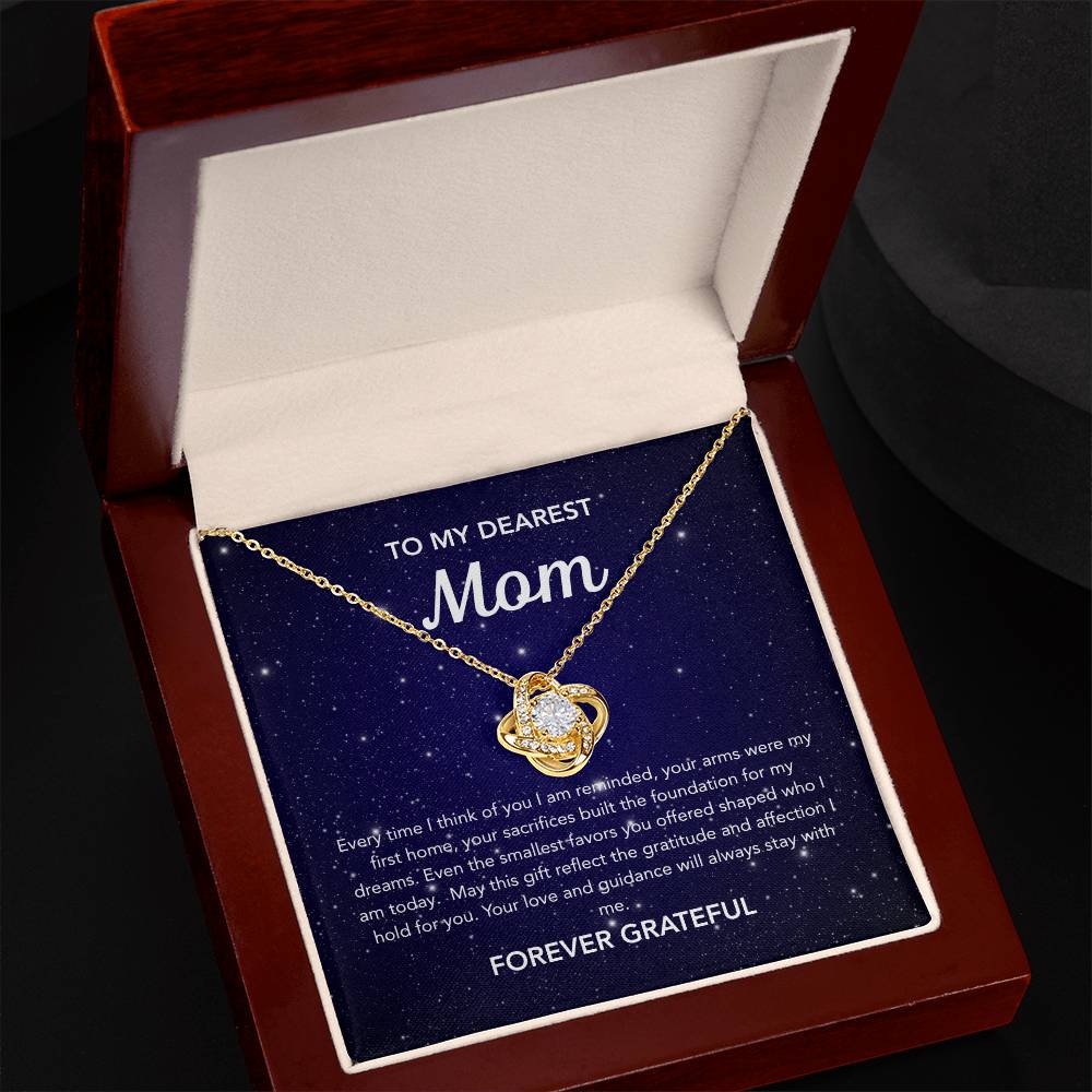 To Mom - Love Knot Necklace - Night Stars