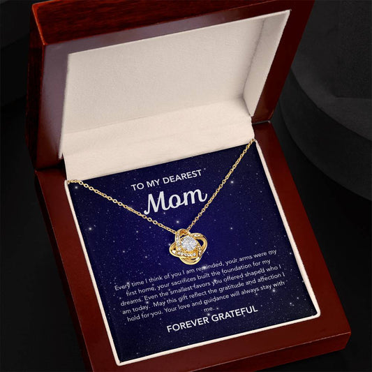 To Mom - Love Knot Necklace - Night Stars