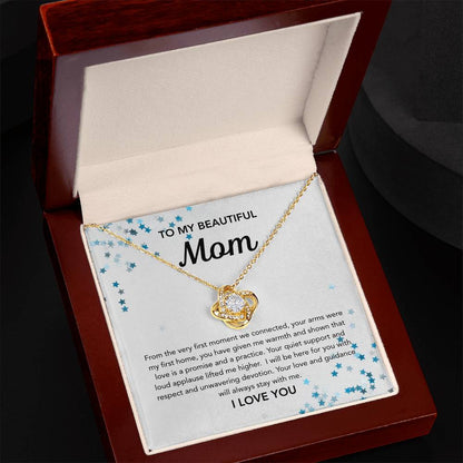 To Mom - Love Knot Necklace - Stars