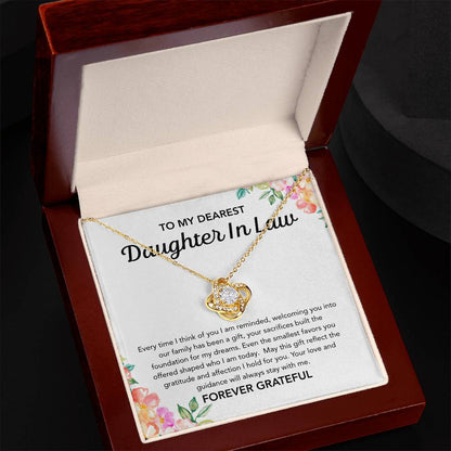To my Daughter in Law - Love Knot Necklace - Flowers
