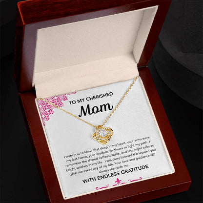 To Mom - Love Knot Necklace - Ornament