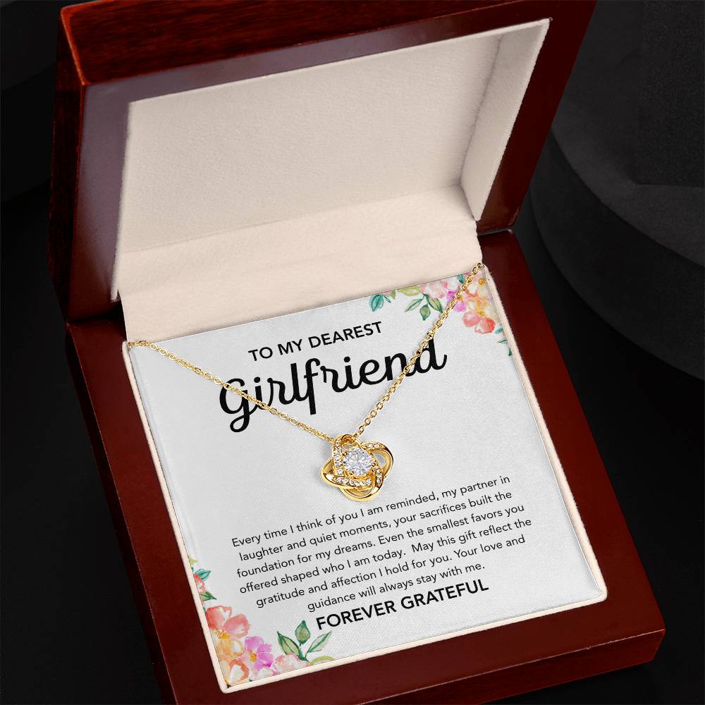 To My Girlfriend - Love Knot Necklace - Flowers