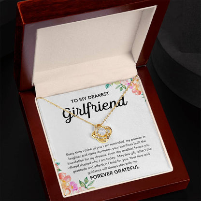To My Girlfriend - Love Knot Necklace - Flowers