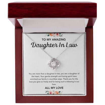 To my Daughter in Law - Love Knot Necklace - Flowers