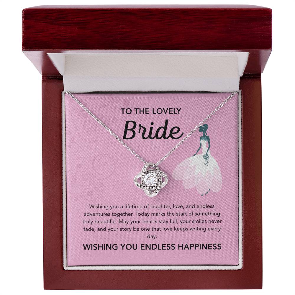 To my Bride - Love Knot necklace - Pink