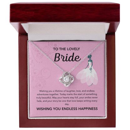 To my Bride - Love Knot necklace - Pink