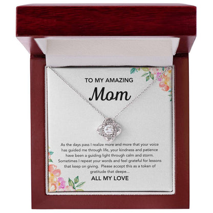 To Mom - Love Knot Necklace - Flowers