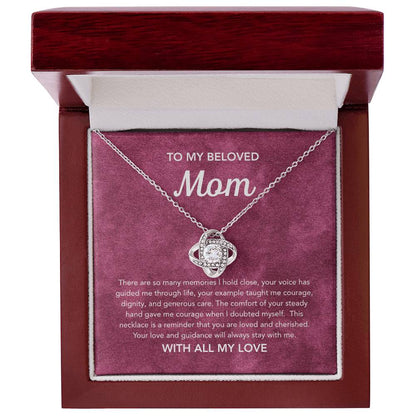 To Mom - Love Knot Necklace - Velvet Pattern