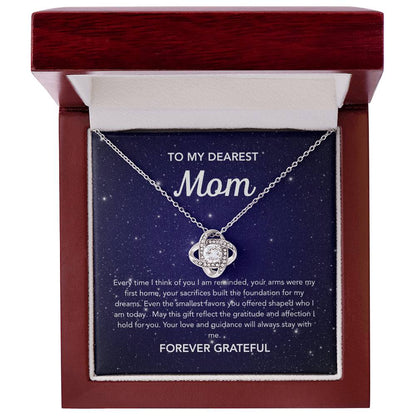 To Mom - Love Knot Necklace - Night Stars