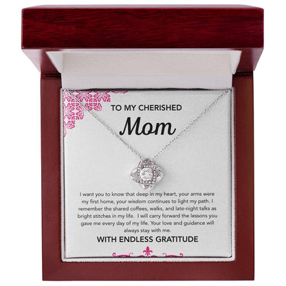 To Mom - Love Knot Necklace - Ornament