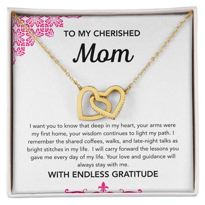 To Mom - Interlocking Hearts - Ornament