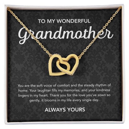To my Grandmother - Interlocking Hearts Necklace - Damsak