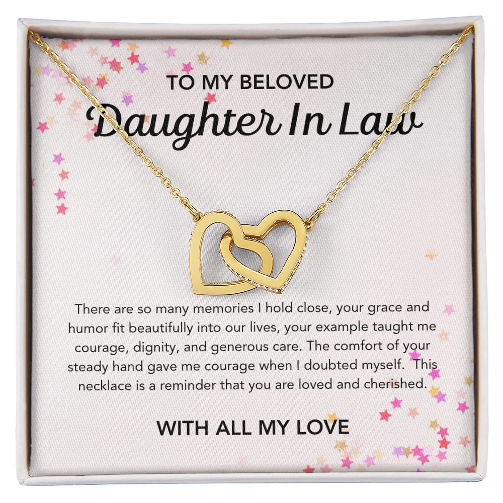 To my Daughter in Law - Interlocking Hearts Necklace - Stars